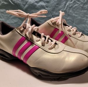 Adidas Women's Golf Soft Cleats Shoes White Pink Size 8.5 #737493